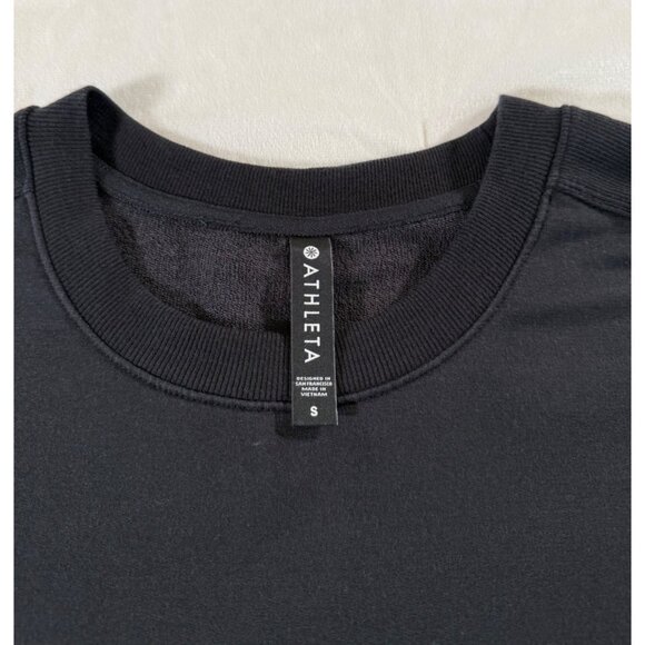 Athleta Balance Long Sleeve Crewneck Dress With Pockets Black - Picture 7 of 12